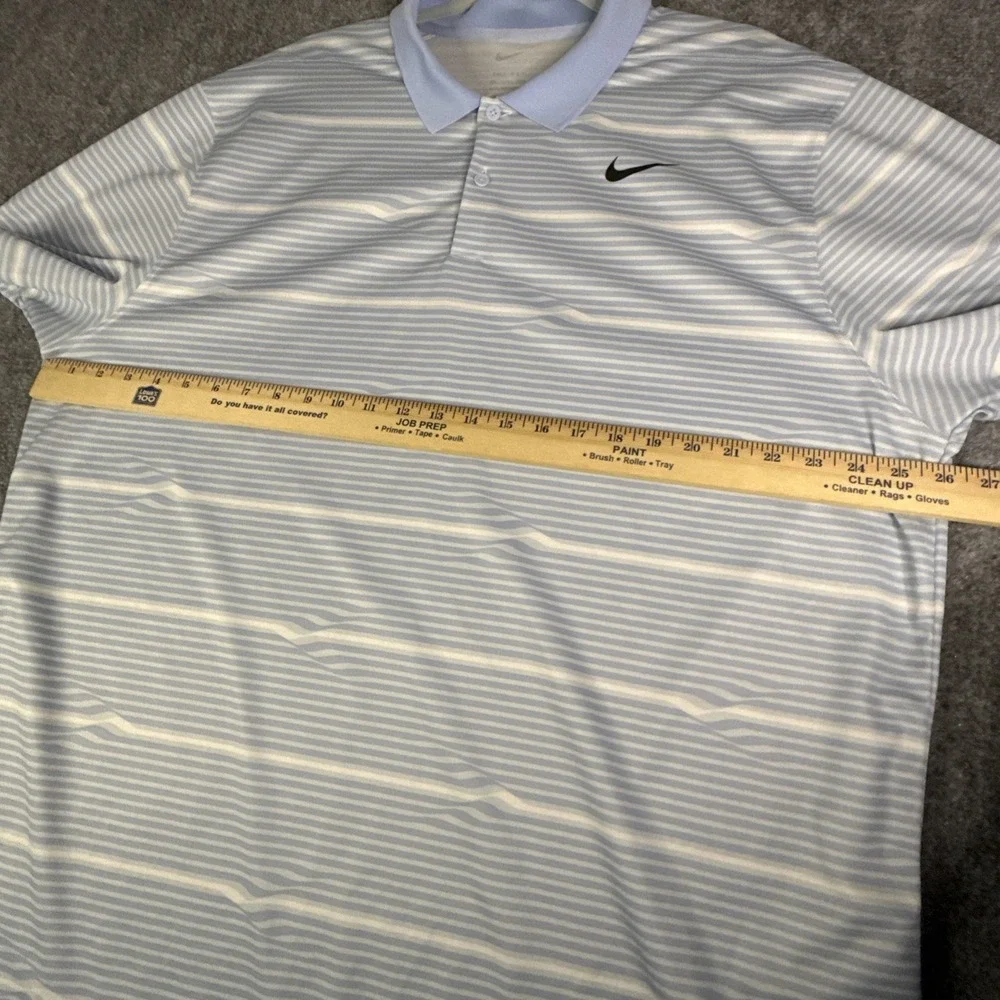 Nike Men's Dri-FIT Victory XXL Blue White Striped Golf Polo Shirt FD5829 - Picture 7 of 8